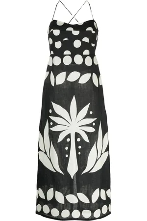 Cala De La Cruz Abrego graphic-print linen dress