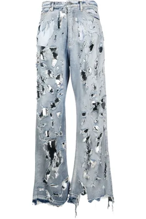 Natasha Zinko Destroyed straight-leg jeans