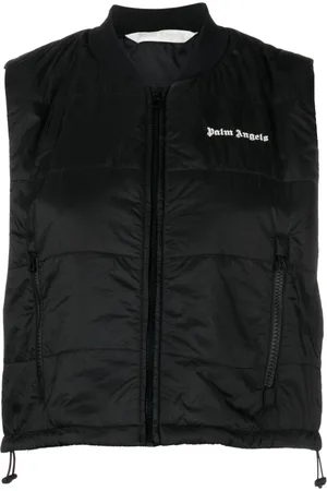 Palm Angels Logo-embroidered cropped gilet