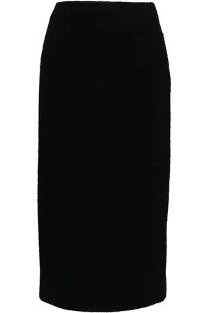 Alessandra Rich Bouclé tweed midi skirt