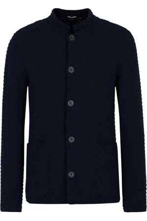 Giorgio Armani Zigzag-embroidery buttoned cardigan