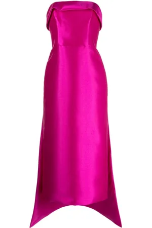 Amsale Mikado strapless midi dress