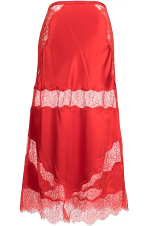 Cynthia Rowley Charmeuse lace silk skirt