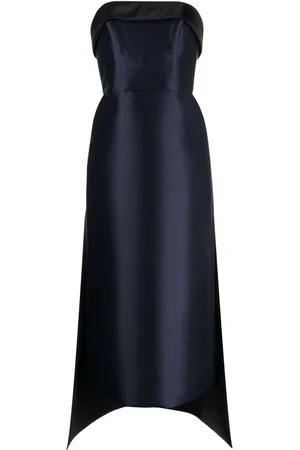 Amsale Mikado strapless midi dress