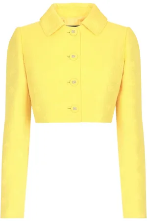 Dolce & Gabbana Monogram-jacquard button-down cropped jacket