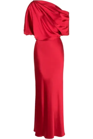 Amsale Off-shoulder draped maxi dress