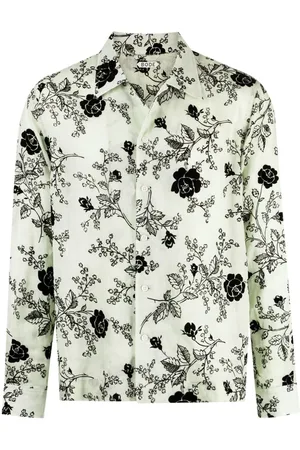 BODE Sweetunia-print flocked shirt