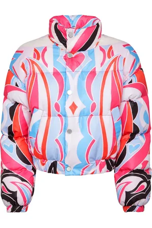 Philipp Plein Graphic-print cropped puffer jacket