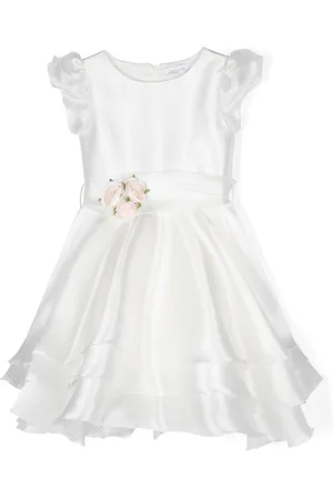 MONNALISA Floral-appliqué short-sleeved dress