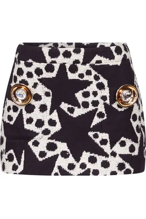 AREA Crystal Medallion jacquard miniskirt