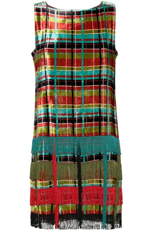 Jean Paul Gaultier 1990s tartan-check velvet minidress