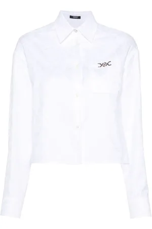 VERSACE Barocco jacquard cropped shirt