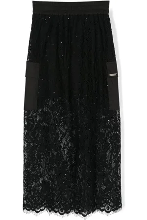 MONNALISA Floral-lace maxi skirt
