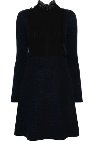 VALENTINO GARAVANI 2010s pleat-detail bouclé minidress