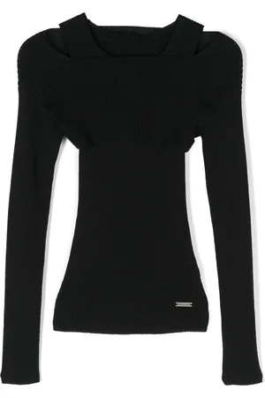 MONNALISA Ribbed-knit cold-shoulder top