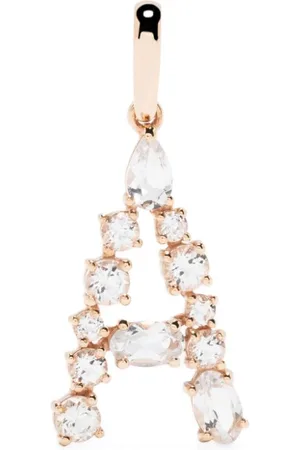 Brumani 18kt rose gold A white topaz letter pendant