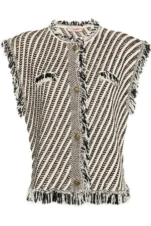 Twin-Set Fringed jacquard vest