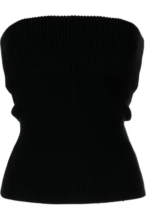 Alexander Wang Double-layer ribbed-knit strapless top