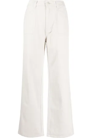 Izzue Logo-patch twill straight-leg trousers