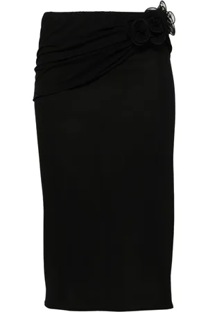 MAGDA BUTRYM Floral-appliqué pencil skirt