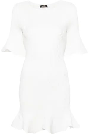 Twin-Set Ribbed-knit flared minidress