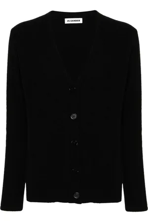 Jil Sander Logo-engraved-buttons wool cardigan