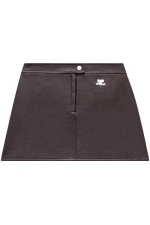 Courrèges Logo-patch vinyl skirt
