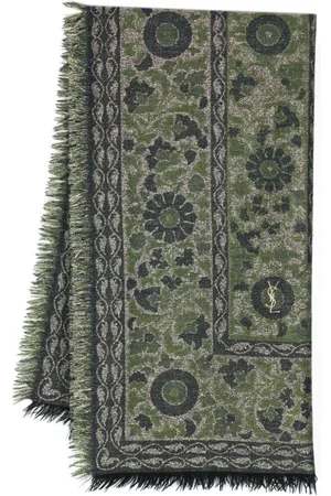 Saint Laurent 1980s floral-jacquard scarf