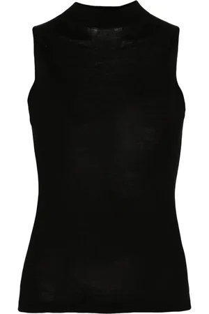 Twin-Set Mock-neck silk tank top