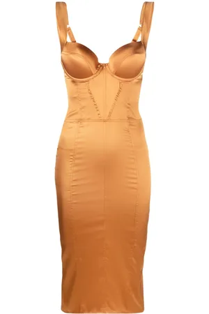 Noire Swimwear Corseted silk-blend short dress