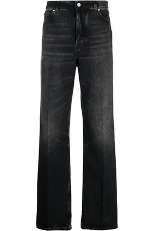 Salvatore Ferragamo Logo-engraved-buttons cotton jeans