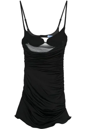 MUGLER Ruffled jersey minidress