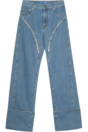 MUGLER Zipped wide-leg jeans