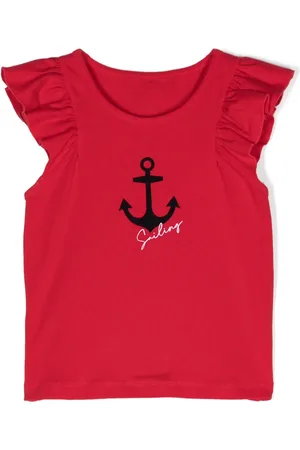 Lapin House Flocked-print top
