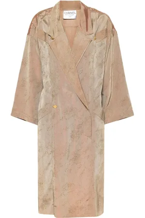 CHANEL 1990s metallic silk shirtdress