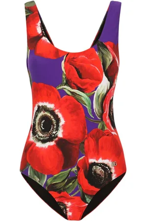 Dolce & Gabbana Racing anemone-print swimsuit