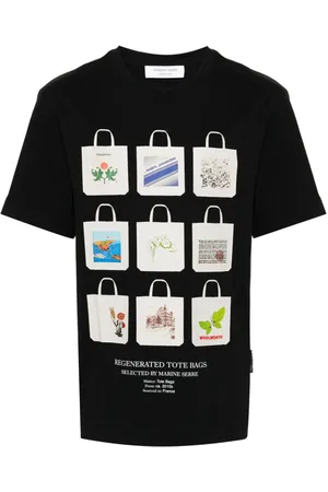 Marine Serre Tote Bags-print T-shirt