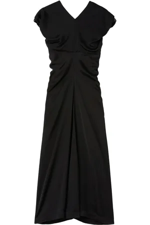 Jil Sander Gathered-detail satin-finish gown