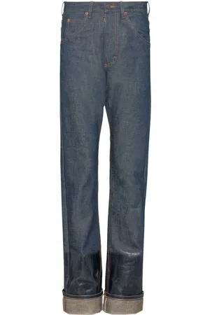 Maison Margiela Lacquered mid-rise straight-leg jeans