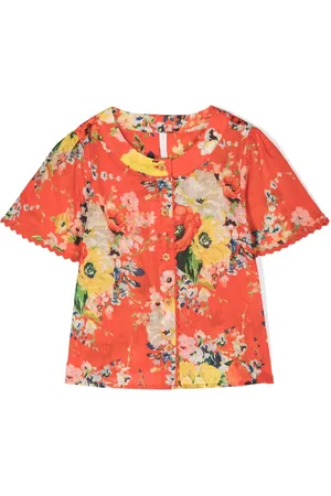 ZIMMERMANN Floral-print short-sleeved shirt
