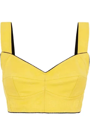 Dolce & Gabbana Logo-jacquard cropped bustier top