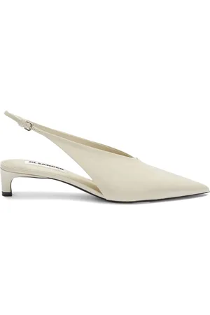 Jil Sander Pointed-toe leather slingback pumps