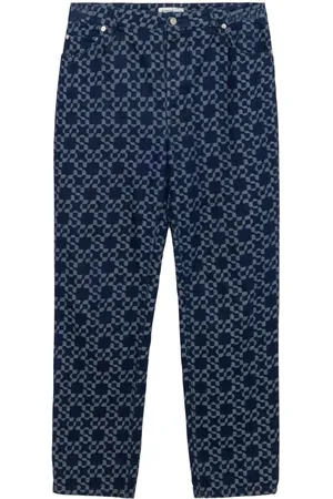 Simkhai Judson logo-jacquard straight-leg jeans