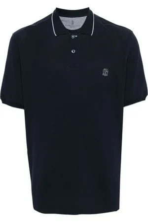 Brunello Cucinelli Embroidered-logo cotton polo shirt
