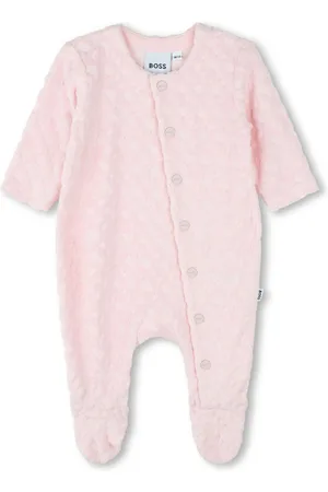 HUGO BOSS Monogram-jacquard babygrow