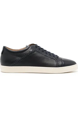 Giorgio Armani Whipstitch-trim leather sneakers