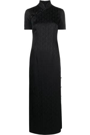 Marine Serre Moon Diamant-jacquard maxi dress