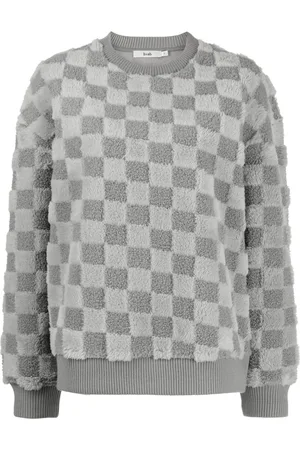 B+AB Check-pattern crew-neck sweatshirt