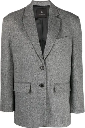 ANINE BING Herringbone single-breasted blazer