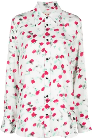 Marni Logo-buttons floral-print shirt
